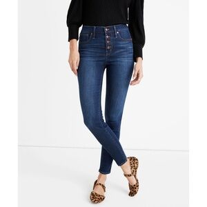 NWT Madewell 9" Mid-Rise Skinny Jeans Julie Wash Button-Front Size 35